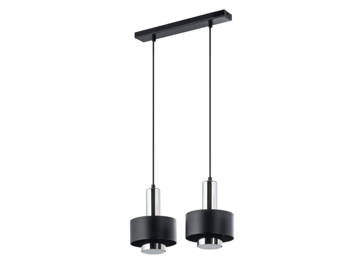 Lampa wisząca Rif Lux 2 2-punktowa czarno-srebrna lub czarno-złota