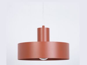 Miniaturka 7 - Ceglana lampa wisząca Rif M z metalowym kloszem, widok boczny