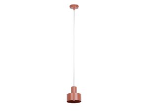 Miniaturka 6 - Lampa wisząca Rif S ceglana z metalowym kloszem i okrągłą rozetą sufitową