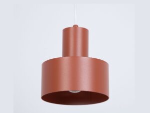 Miniaturka 9 - Zbliżenie ceglastego stalowego klosza lampy wiszącej Rif S