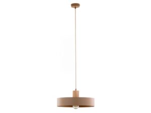 Miniaturka 6 - Lampa wisząca Rif Wood 1 L w ciepłym beżu z drewnem naturalnym, widok całej lampy