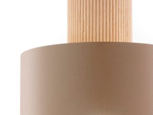 Miniaturka 8 - Lampa wisząca Rif Wood 1 S w ciepłym beżu, świecąca z widocznym drewnianym detalem