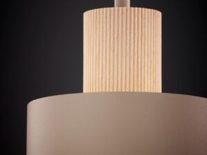 Miniaturka 7 - Lampa wisząca Rif Wood 1 S ciepły beż z drewnem, widok spod klosza
