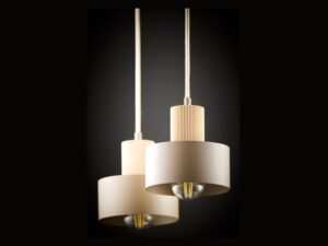 Miniaturka 4 - Lampa wisząca Rif Wood 2 w ciepłym beżu i kolorze naturalnego drewna