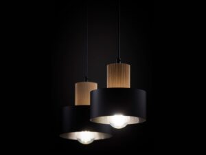 Miniaturka 3 - Lampa wisząca Rif Wood 2 czarna z detalami naturalnego drewna
