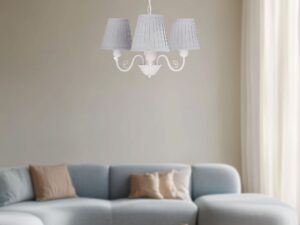 Miniaturka 3 - Lampa wisząca Romedia z szarymi abażurami nad strefą wypoczynkową
