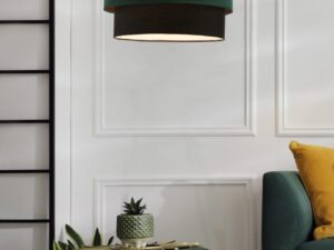 Miniaturka 1 - Lampa Romesela z zielonym i czarnym abażurem nad stolikiem
