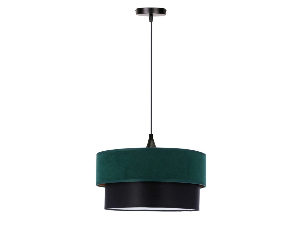 Lampa wisząca Romesela zielono-czarna ze złotem 35 cm
