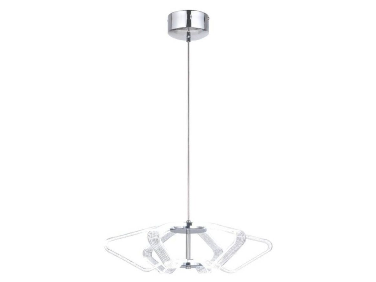 Lampa wisząca LED z akrylem Rometino 45 cm chrom