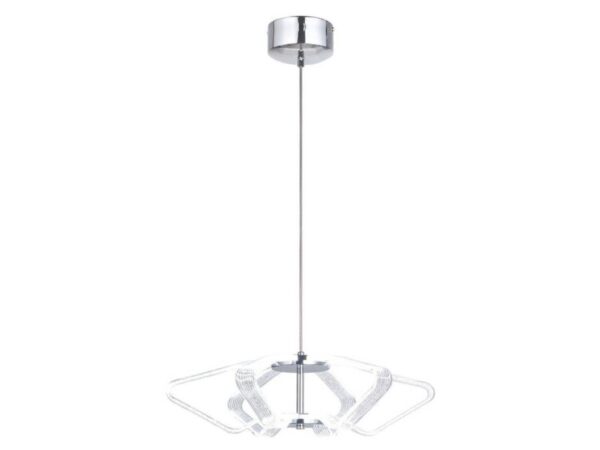 Lampa wisząca LED Rometino z chromowaną rozetą i przezroczystymi ramionami