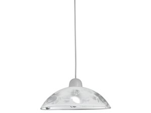 Miniaturka 2 - Lampa wisząca Romeveta szklana z piaskowanym wzorem roślinnym 30 cm