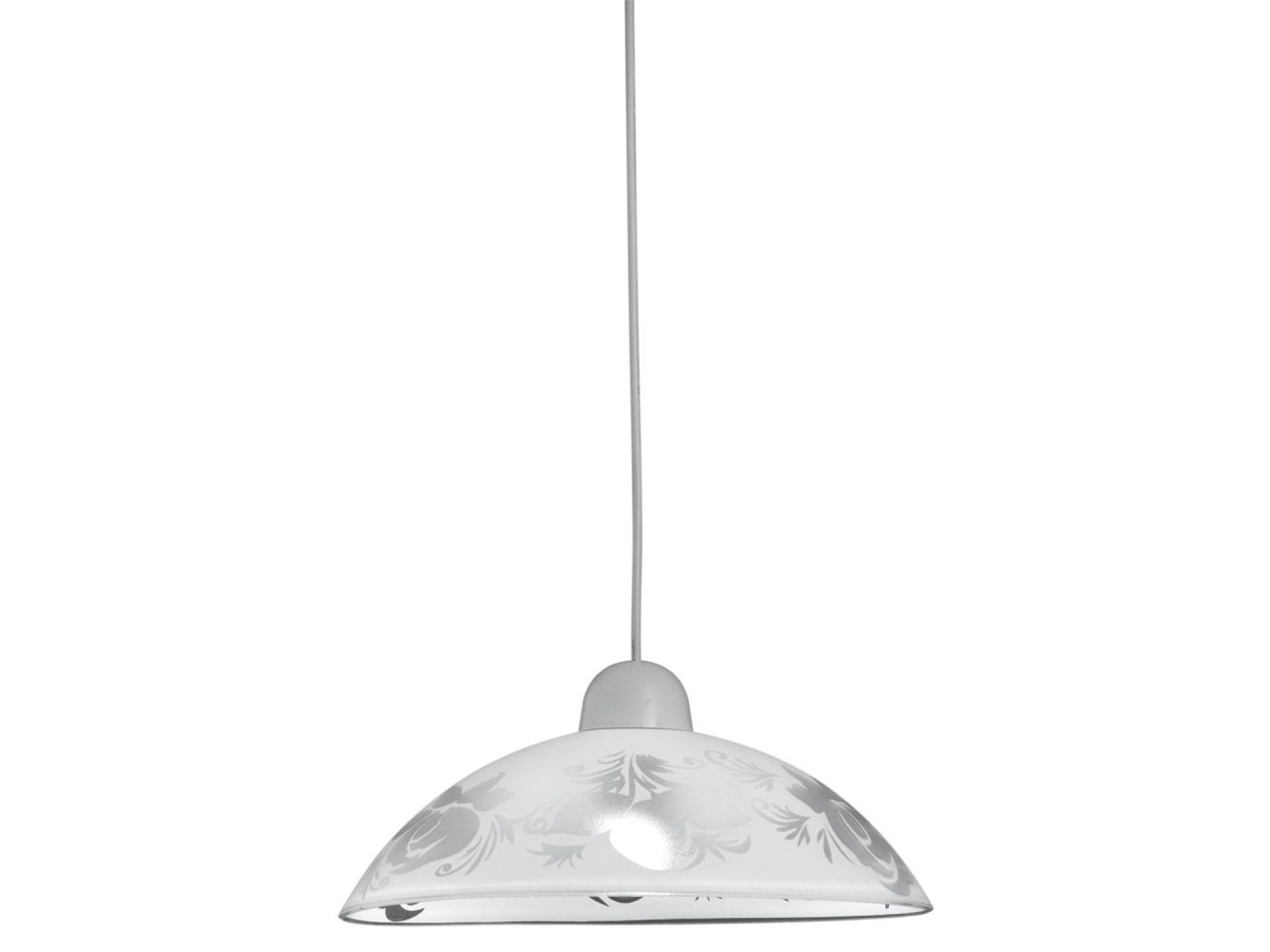 Lampa wisząca Romeveta szklana z piaskowanym wzorem roślinnym 30 cm