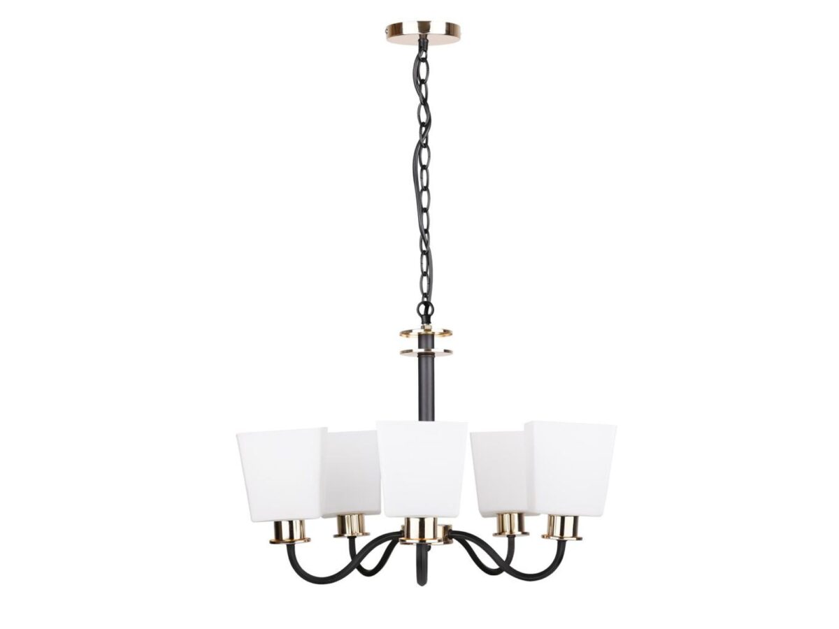 Lampa wisząca Romitino 5-punktowa czarno-złota E27