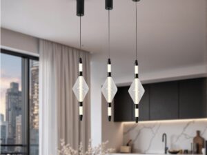 Miniaturka 6 - Lampa wisząca Romorano z jednym kloszem w aranżacji nad wyspą
