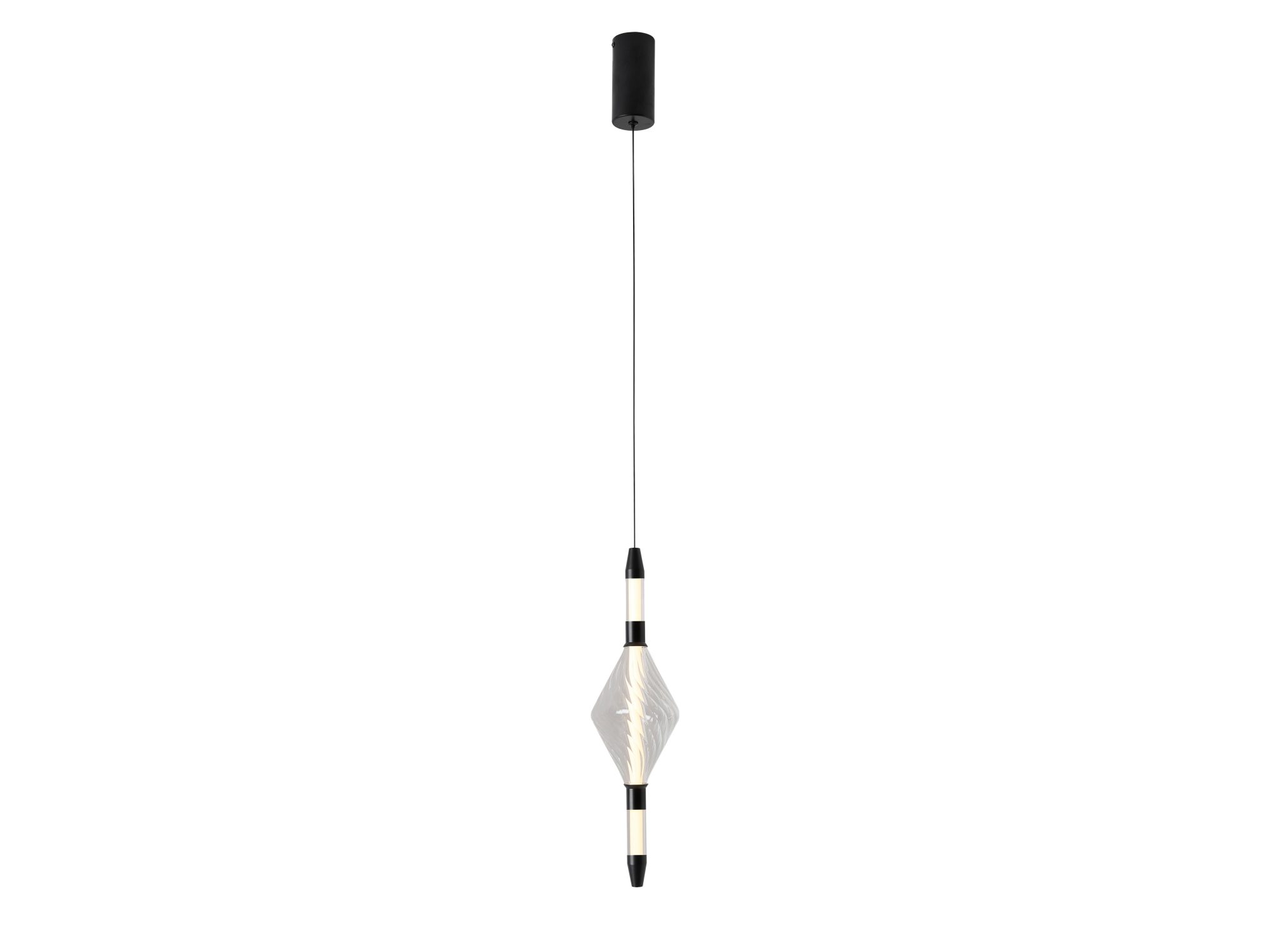 Lampa wisząca Romorano z pojedynczym kloszem ze szkła przezroczystego