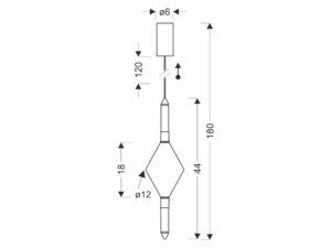 Miniaturka 7 - Lampa wisząca Romorano pojedyncza rysunek wymiarów 180 cm