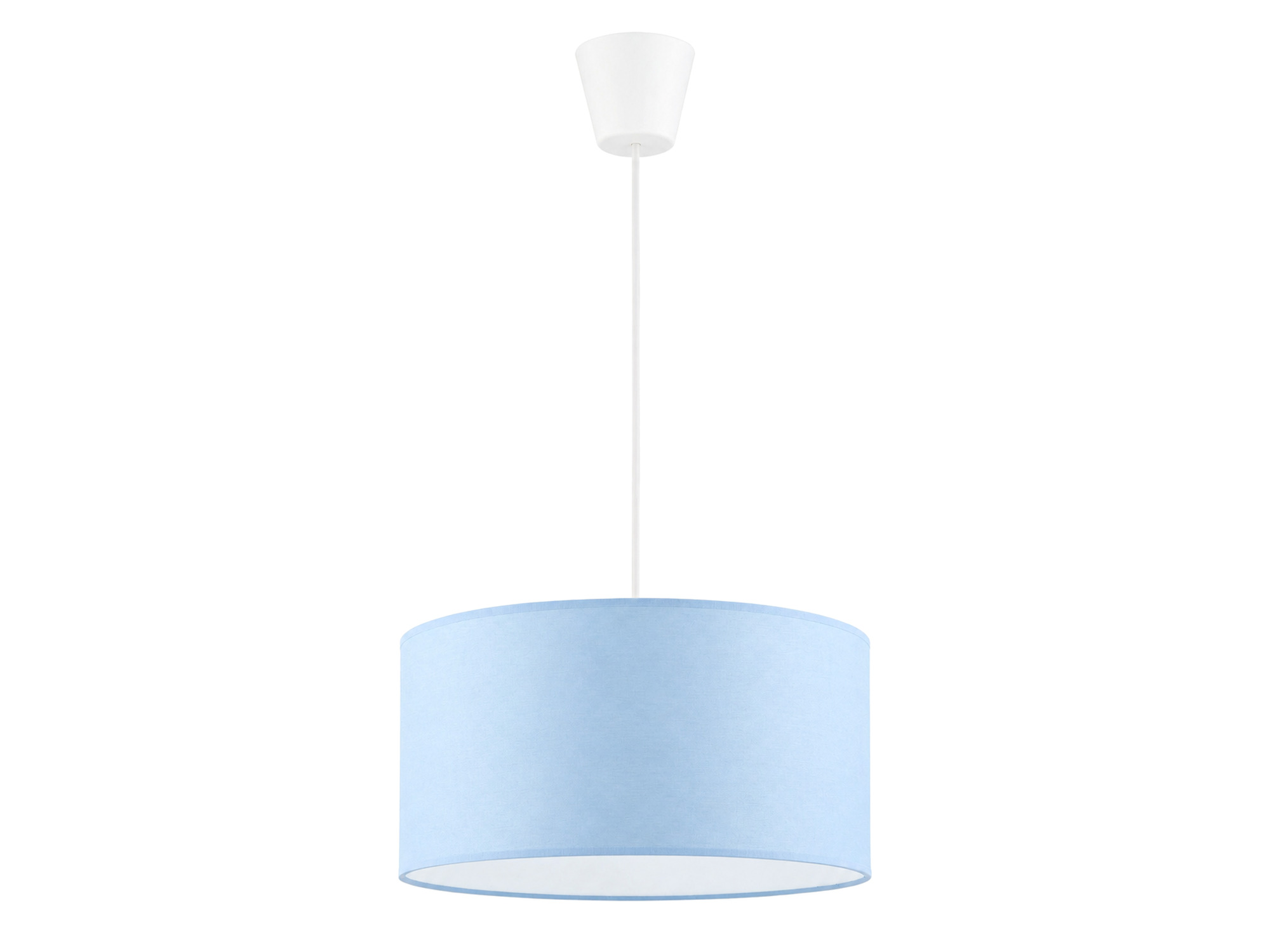 Lampa wisząca Rondo Kids niebieska 38 cm z tkaninowym abażurem