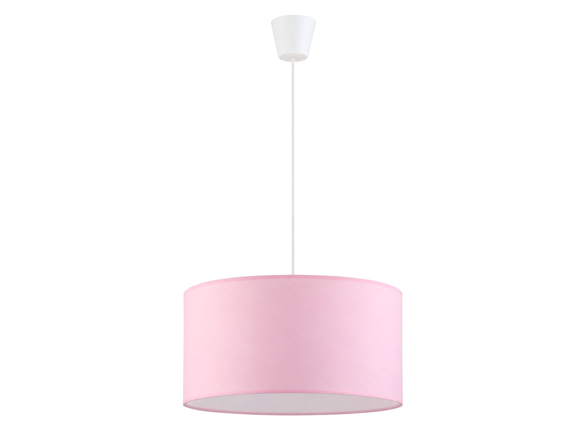 Lampa wisząca Rondo Kids różowa 38 cm z tkaninowym abażurem