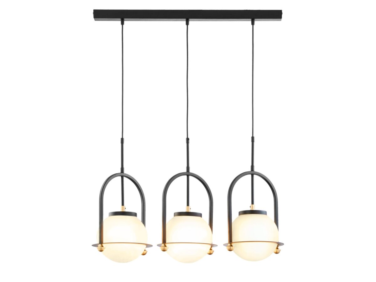 Lampa wisząca Rosso 3-punktowa z białymi kloszami