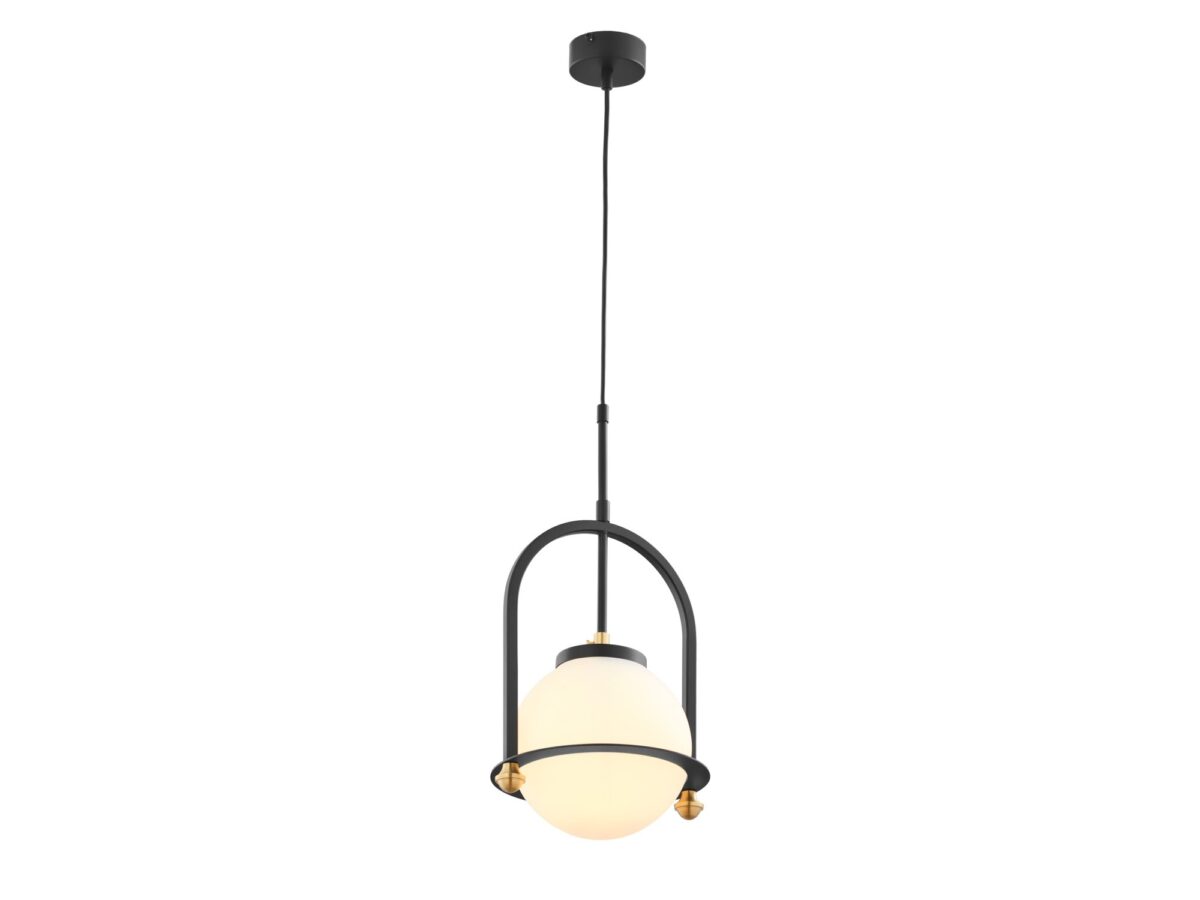 Lampa wisząca Rosso ze szklanym kulistym kloszem