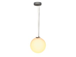 Miniaturka 6 - Lampa wisząca Rotoball Ø 25 cm z białym kulistym kloszem i stalowym zawieszeniem
