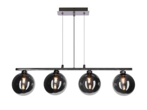 Miniaturka 2 - Lampa wisząca Salamona z czterema grafitowymi kulami szklanymi na chromowanej belce