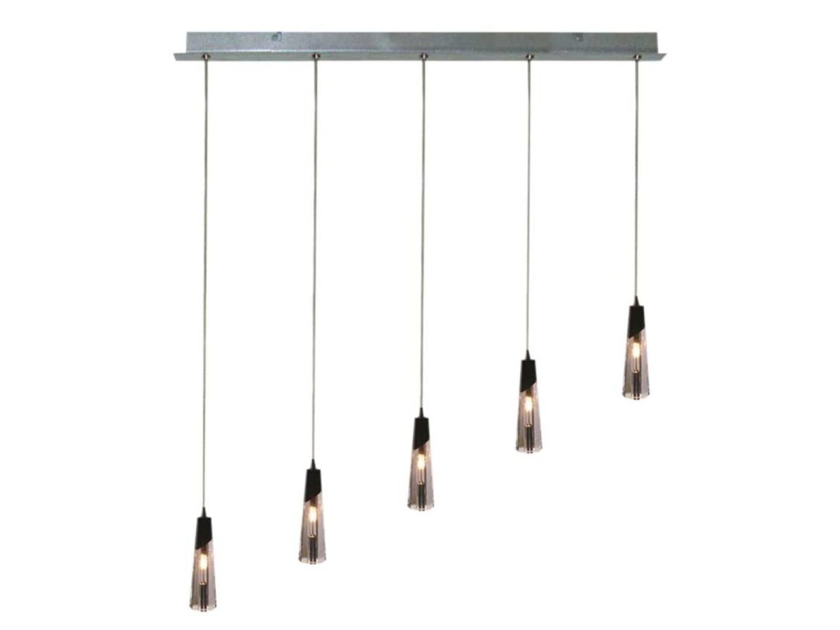 Lampa wisząca Salania 5-punktowa G4 64 cm chromowana