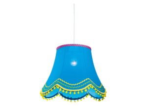 Miniaturka 2 - Niebieska lampa wisząca Saledo z dekoracyjnym abażurem