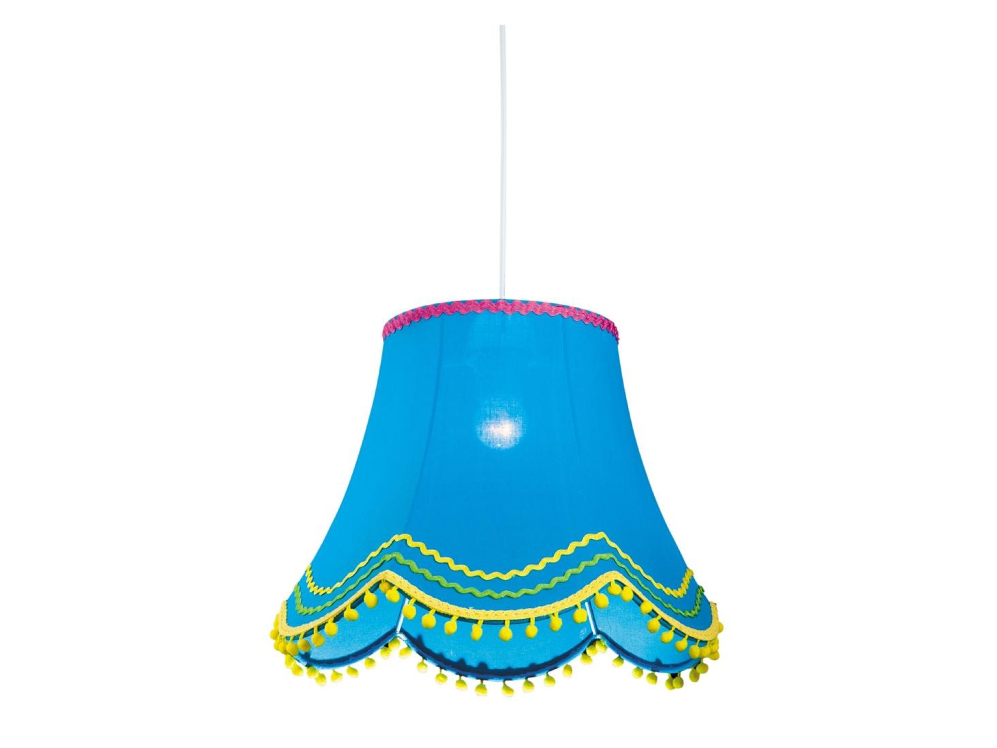 Niebieska lampa wisząca Saledo z ozdobnymi detalami