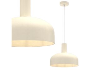 Miniaturka 8 - Zbliżenie kremowego klosza kopułowego lampy Salorino E27