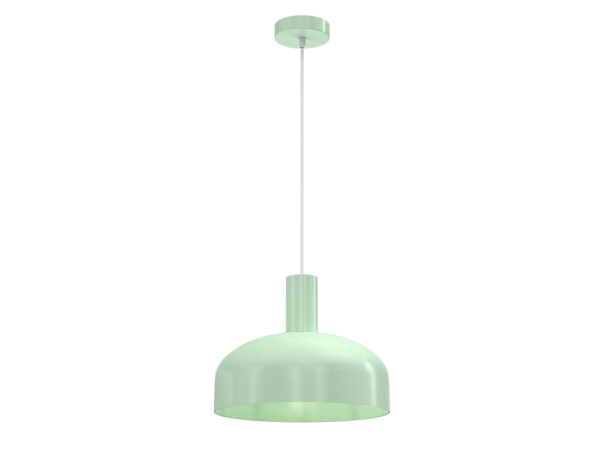 Cała lampa wisząca Salorino miętowy na białym tle