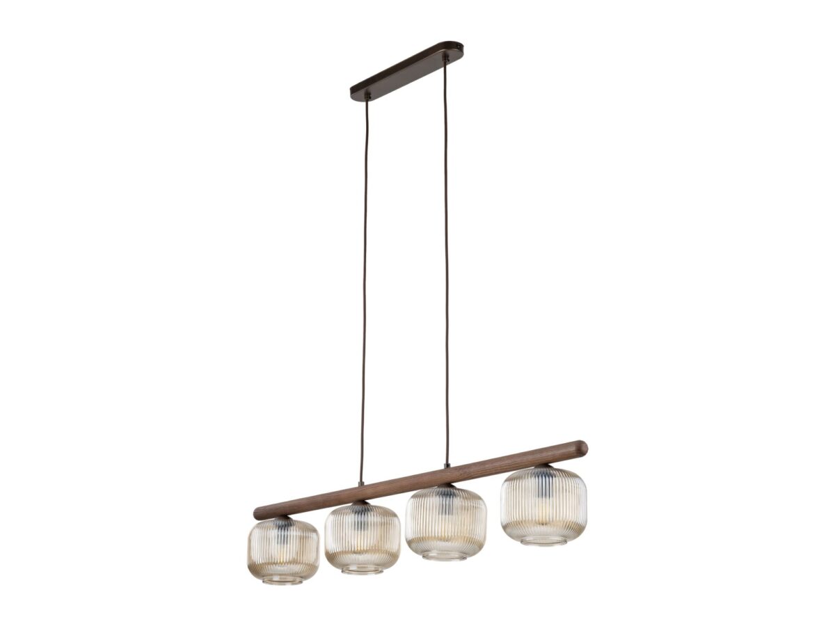 Lampa wisząca Salvia 4-punktowa z bursztynowym szkłem 95 cm