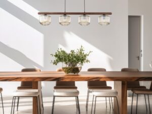 Miniaturka 1 - Czteropunktowa lampa wisząca Salvia nad stołem