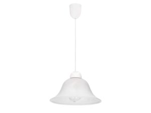 Miniaturka 3 - Lampa wisząca Sarisela biała z dzwonkowym szklanym kloszem E27