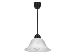Miniaturka 1 - Lampa wisząca Sarisela czarna z białym szklanym kloszem E27