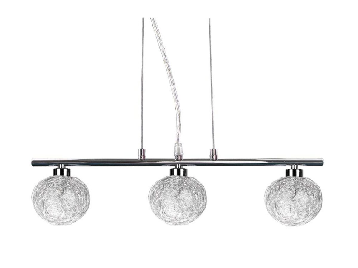 Lampa wisząca Sarolio chromowana 3 × G9 ze szkłem