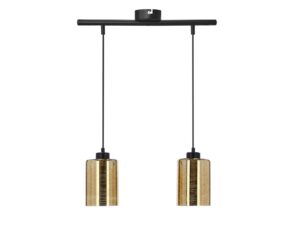 Miniaturka 2 - Lampa wisząca Savaro czarno-złota z dwoma punktami E27 na białym tle