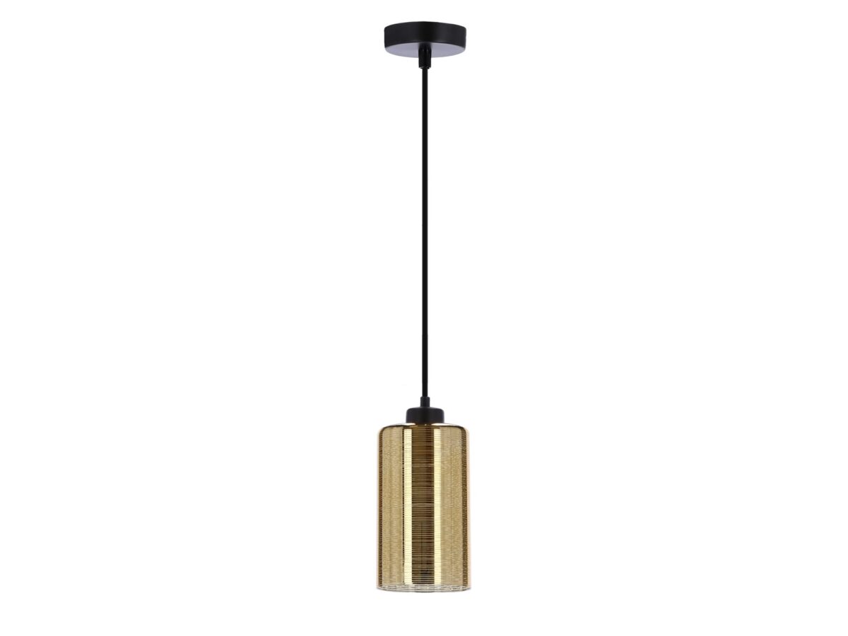 Lampa wisząca Savaro złota ze szklanym kloszem