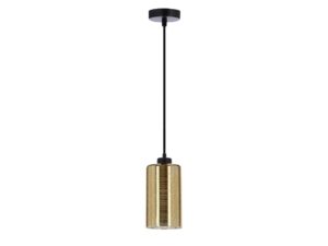 Miniaturka 2 - Lampa wisząca Savaro złoty szklany klosz i czarny przewód