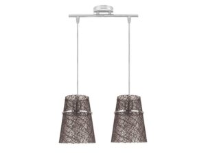 Miniaturka 2 - Lampa wisząca Savasora z dwoma wzorzystymi abażurami i chromowaną belką