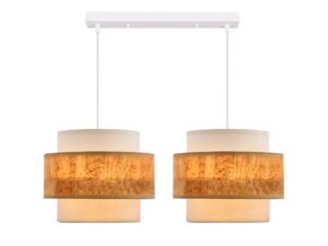 Miniaturka 1 - Dwa jasne abażury lampy wiszącej Saveria widziane z boku