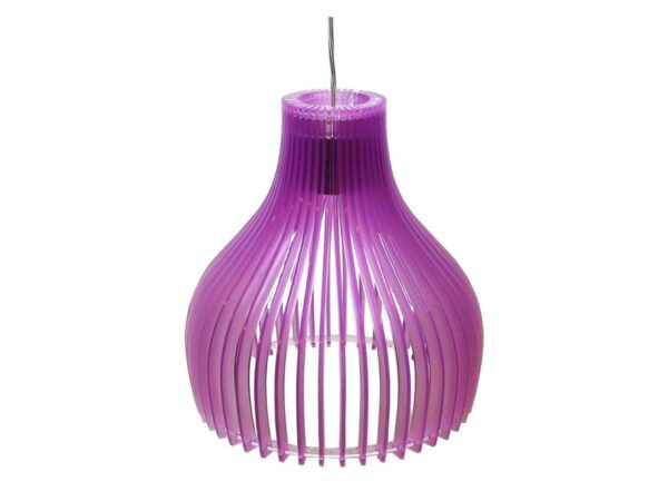 Lampa wisząca Savira fioletowa z ażurowym akrylowym kloszem