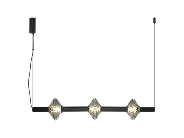 Lampa wisząca Seladano 18 W czarna – cała podłużna oprawa