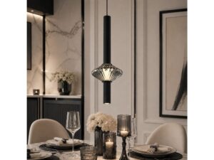 Miniaturka 6 - Lampa wisząca Seladano 7 W czarna w aranżacji – ujęcie 2