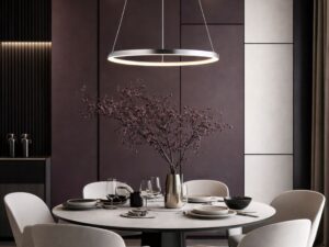 Miniaturka 4 - Chromowana lampa Selavona LED 40 cm nad stołem jadalnianym