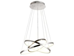 Miniaturka 6 - Lampa wisząca Selavona chromowane trzy przeplatające się ringi LED