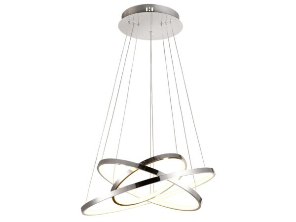 Lampa wisząca Selavona chromowane trzy przeplatające się ringi LED