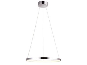 Miniaturka 6 - Lampa wisząca LED Selavona chrom, pierścień 40 cm na stalowych linkach