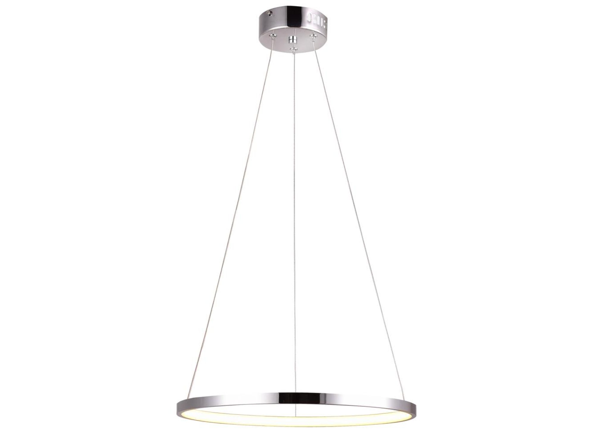 Lampa wisząca LED Selavona chrom, pierścień 40 cm na stalowych linkach