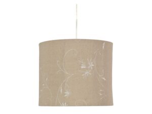 Miniaturka 2 - Lampa wisząca Selerona beżowa z jasnym kwiatowym wzorem na tekstylnym abażurze